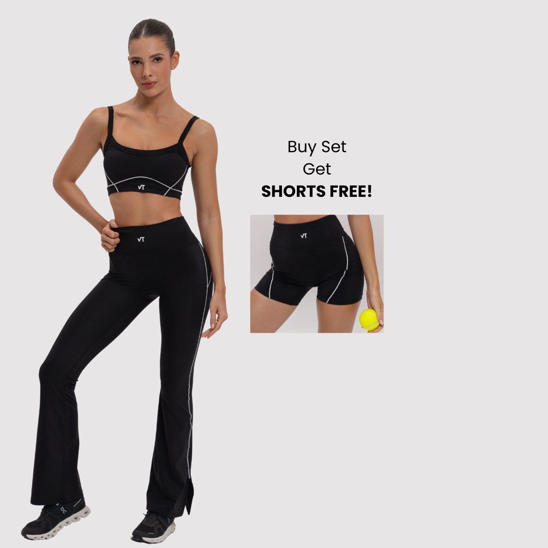 3 Piece Fitness Set ( Top & Leggings ) + Shorts FREE