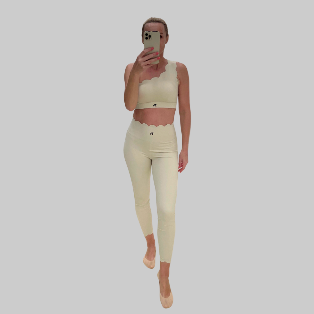 Asana Flow 2 Piece Set with One Shoulder Top and High Waist Leggings
