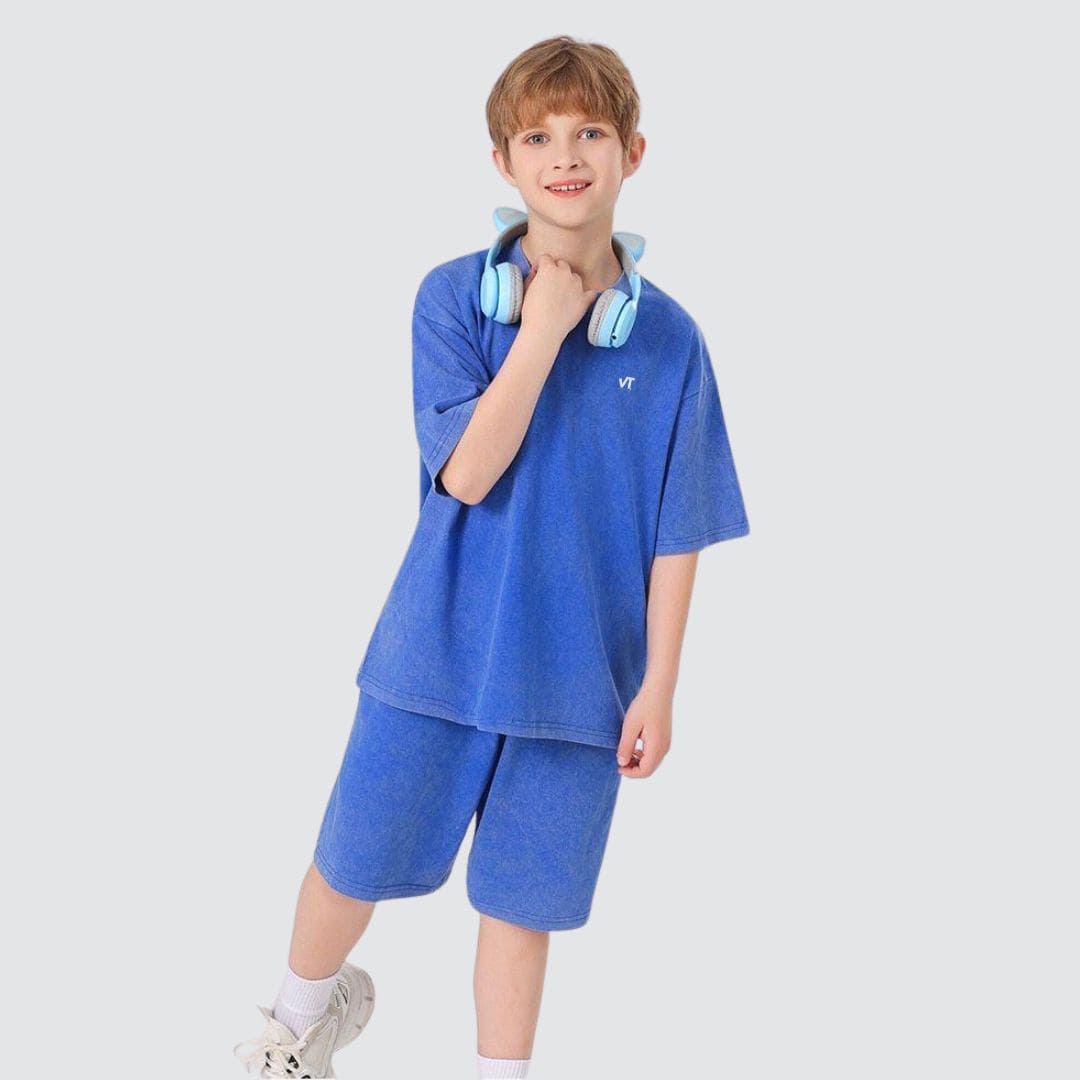 Oversized Cotton T-Shirt and Shorts for Boys