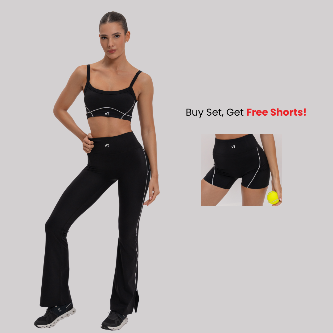 2 Piece Fitness Set  ( Top & Leggings ) Shorts FREE