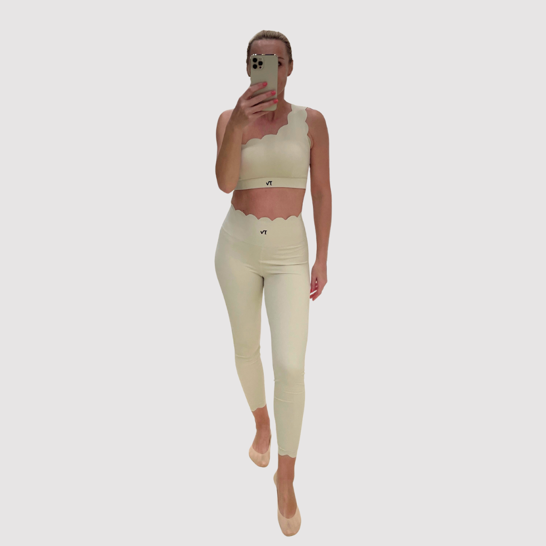 Asana Flow 2 Piece Set with One Shoulder Top and High Waist Leggings