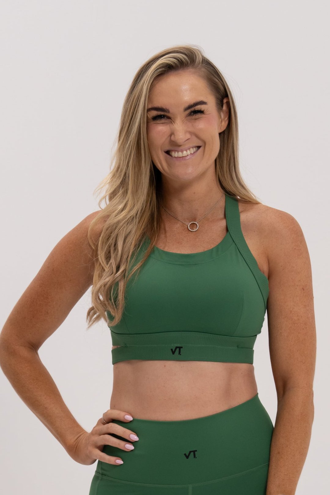 Racer-back Adjustable Green Yoga Top for Women