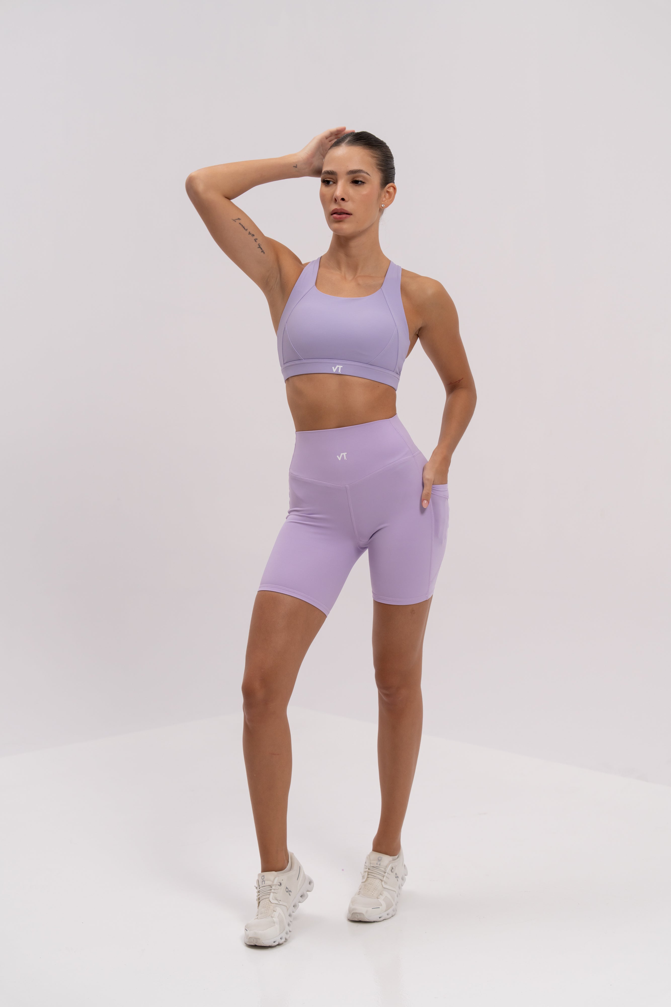 Lilac Side Pocket Fitness and Yoga  Shorts