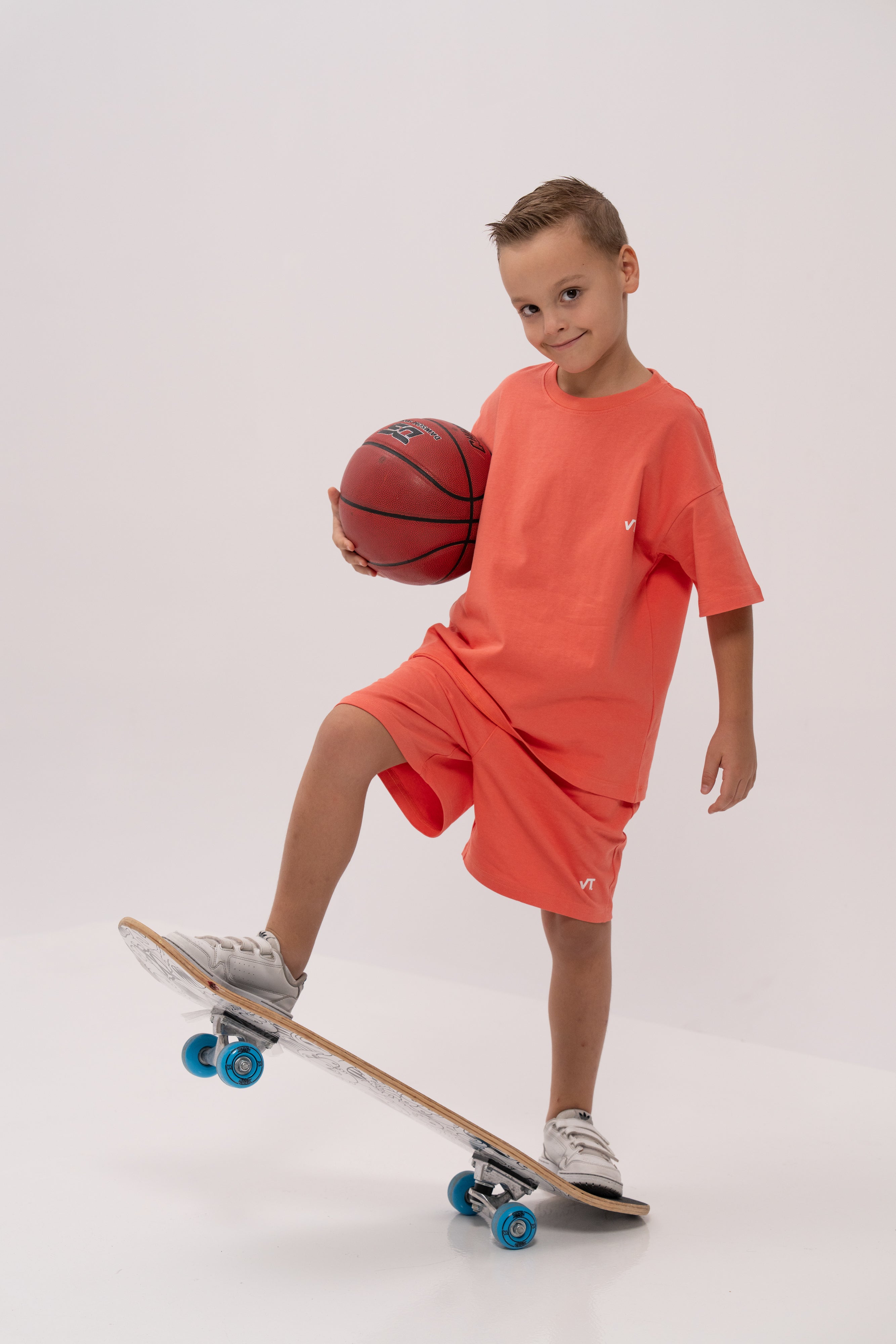 Oversized Cotton T-Shirt and Shorts for Boys