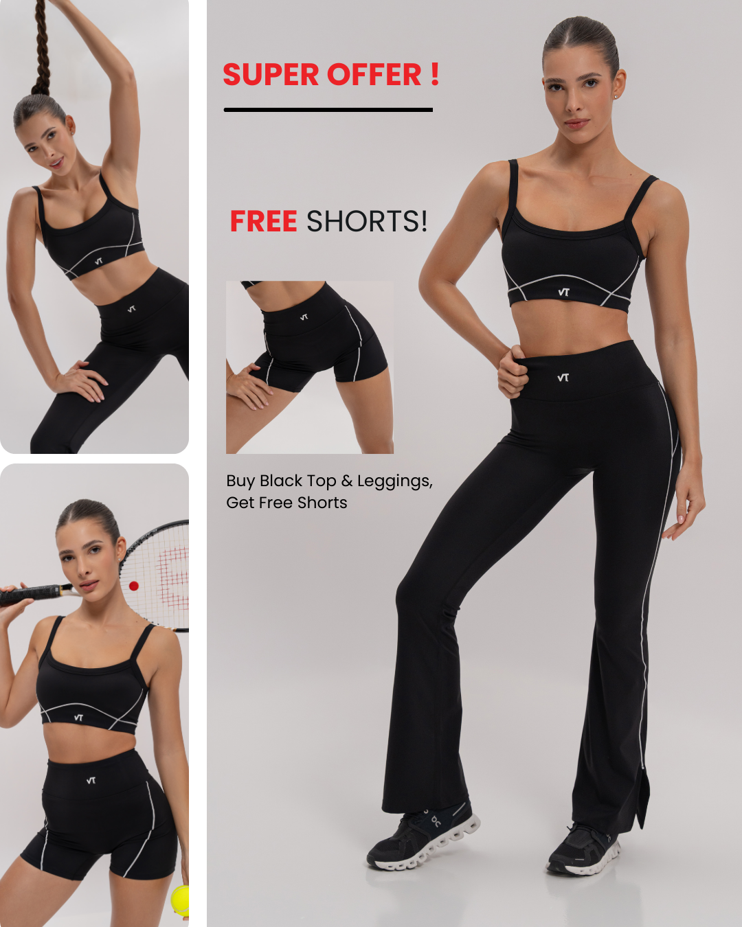 Midnight Power Premium Set ( Top & Leggings )Shorts Free